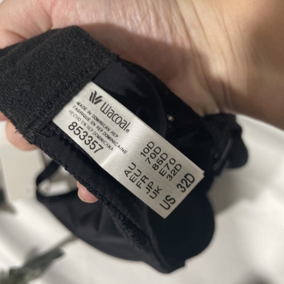 NWT Wacoal [ 32D US ] Lace Impression Underwire Contour‎ Bra Black - Picture 10 of 12